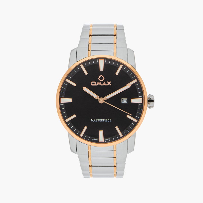 OMAX ساعة أوماكس ماستربيس للرجال بقرص أسود - Image 1